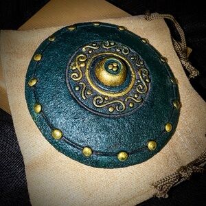 Calzeat of Scotland Scottish Brooch warrior shield handcarved Yew Maggie Lord 4”